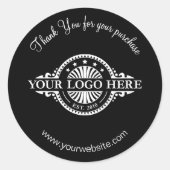 ロゴ/サンキューブラックラウンドスティッカーシート ラウンドシール (正面)