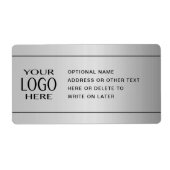 ロゴ |シルバーフェイクメタル&オプション文字 ラベル (正面)