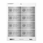 ロゴ |シルバーフェイクメタル&オプション文字 ラベル (フルシート)