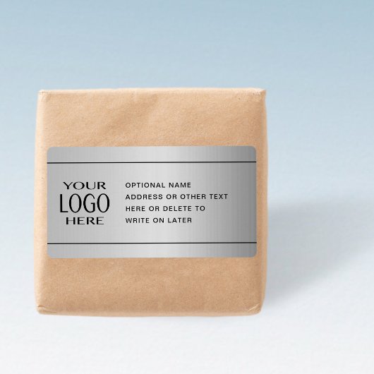 ロゴ |シルバーフェイクメタル&オプション文字 ラベル