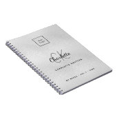 ロゴ シルバー モノグラム 現代 ビジネス ノートブック (右側)