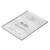 ロゴ シルバー モノグラム 現代 ビジネス ノートブック (左側)