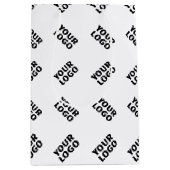 ロゴ | シンプルな交互の繰り返しパターン ミディアムペーパーバッグ (正面)