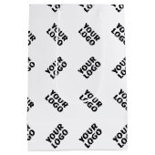 ロゴ | シンプルな交互の繰り返しパターン ミディアムペーパーバッグ (裏面)