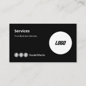ロゴ スキャン可能QRコード ウェブサイト ソーシャルメディアアイコン 名刺 (裏面)