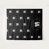 ロゴ ステップ アンド リピート ブラック フォトブース 背景 タペストリー (正面(横))