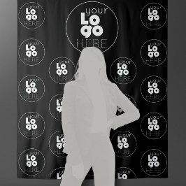 ロゴ ステップ アンド リピート ブラック フォトブース 背景 タペストリー