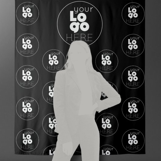 ロゴ ステップ アンド リピート ブラック フォトブース 背景 タペストリー