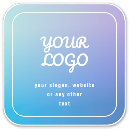 ロゴ&スローガンまたはその他の文字 |青と紫 シール (正面)