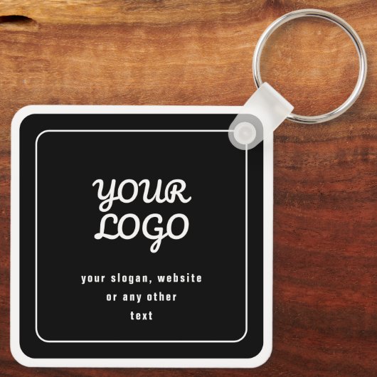 ロゴ&スローガンまたはその他の文字 |黒と白 キーホルダー (裏面)