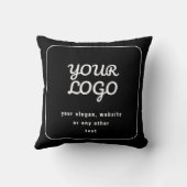 ロゴ&スローガンまたはその他の文字 |黒と白 クッション (裏面)