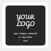ロゴ&スローガンまたはその他の文字 |黒と白 スクエアシール (正面)