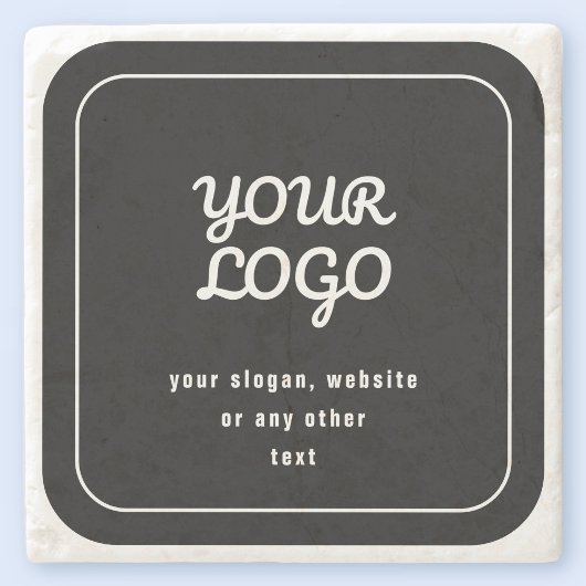 ロゴ&スローガンまたはその他の文字 |黒と白 ストーンコースター