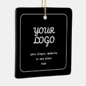 ロゴ&スローガンまたはその他の文字 |黒と白 セラミックオーナメント (右)