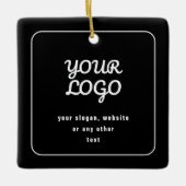 ロゴ&スローガンまたはその他の文字 |黒と白 セラミックオーナメント (正面)