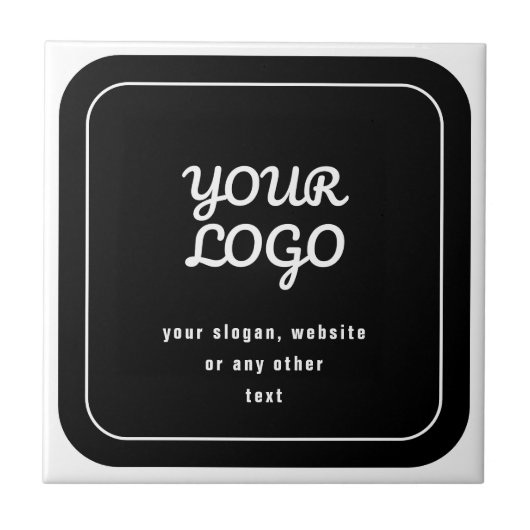 ロゴ&スローガンまたはその他の文字 |黒と白 タイル (正面)