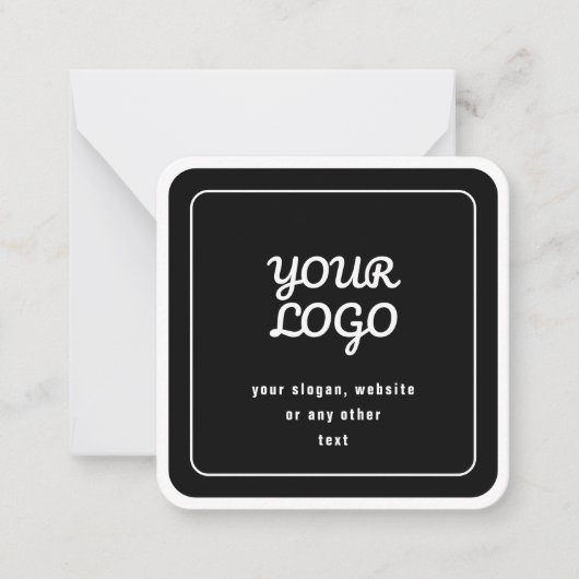 ロゴ&スローガンまたはその他の文字 |黒と白 ノートカード (正面)