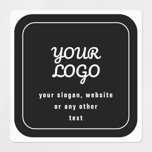 ロゴ&スローガンまたはその他の文字 |黒と白 ラベル (デザイン2)