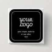 ロゴ&スローガンまたはその他の文字 |黒と白 缶バッジ (正面)