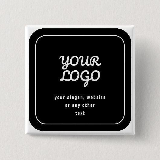 ロゴ&スローガンまたはその他の文字 |黒と白 缶バッジ (正面)