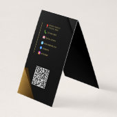 ロゴ、スローガン、QR付き折り畳み名刺 名刺 (裏面)