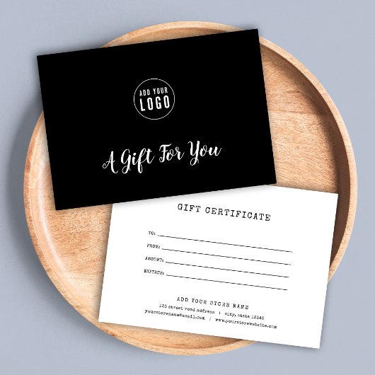 ロゴ タイプライター カスタム カラー ギフト証明書を追加