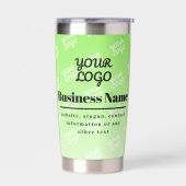 ロゴ+タイル状のロゴの背景と編集可能グラデーション 保温保冷タンブラー (左面)