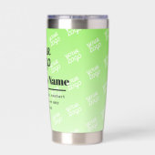 ロゴ+タイル状のロゴの背景と編集可能グラデーション 保温保冷タンブラー (背面)