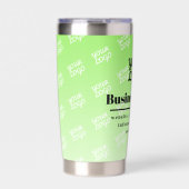 ロゴ+タイル状のロゴの背景と編集可能グラデーション 保温保冷タンブラー (正面)