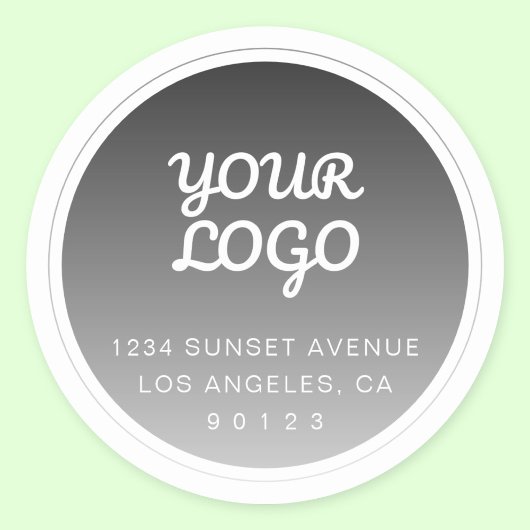 ロゴ & ダークグレーのグラデーション返信住所 ラウンドシール