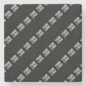 ロゴ、デザイン、写真を斜めに並べて表示 ストーンコースター (正面)