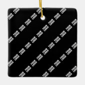 ロゴ、デザイン、写真を斜めに並べて表示 セラミックオーナメント (正面)