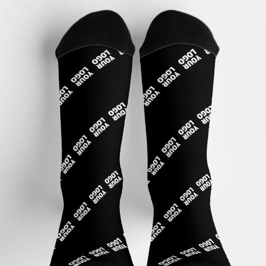 ロゴ、デザイン、写真を斜めに並べて表示 ソックス (上部)