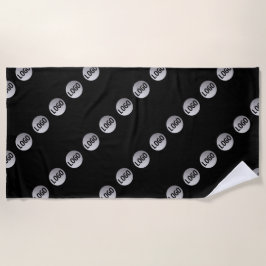 ロゴ、デザイン、写真を斜めに並べて表示 ビーチタオル