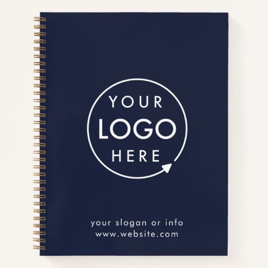 ロゴ・ネイビー |ビジネス企業の会社のミニマリスト ノートブック (正面)