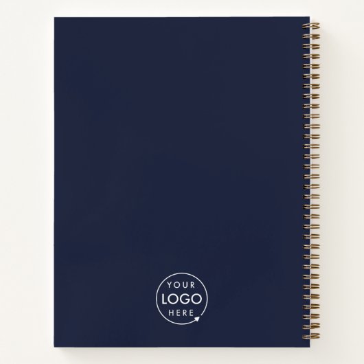 ロゴ・ネイビー |ビジネス企業の会社のミニマリスト ノートブック (裏面)