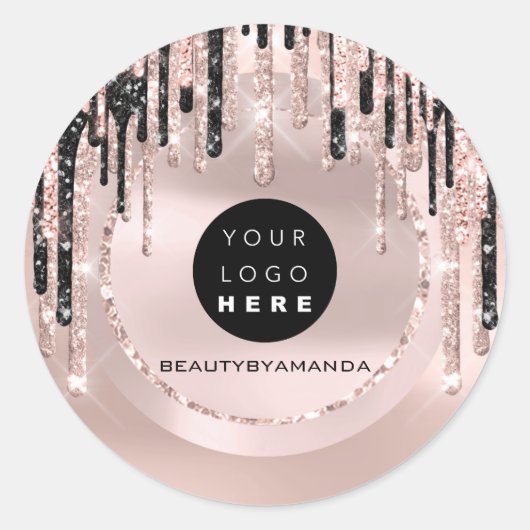 ロゴ ネーム ボディ メイクアップ アーティスト  ドリップス ローズ グリッター ラウンドシール (正面)