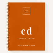 ロゴ バーンオレンジ モノグラムイニシャル 実業 ノートブック (正面)