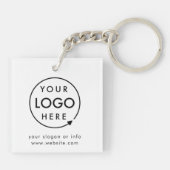 ロゴ |ビジネス企業のミニマモダンリスト キーホルダー (裏面)