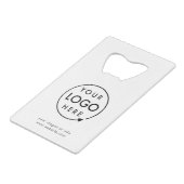 ロゴ |ビジネス企業のミニマモダンリスト クレジットカード栓抜き (正面アングル)