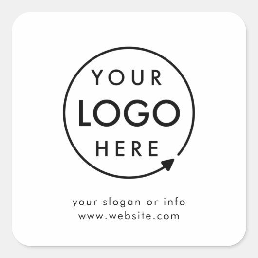 ロゴ |ビジネス企業のミニマモダンリスト スクエアシール (正面)
