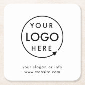 ロゴ |ビジネス企業のミニマモダンリスト スクエアペーパーコースター (正面)