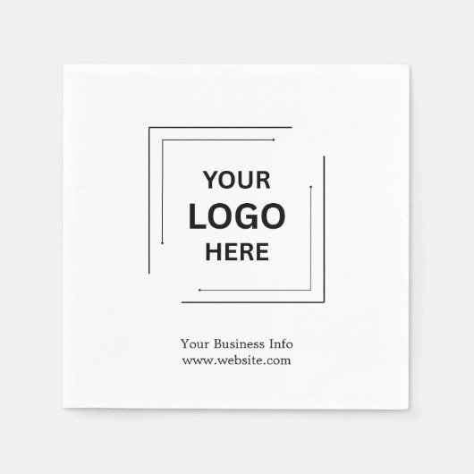 ロゴ |ビジネス企業のミニマモダンリスト スタンダードカクテルナプキン (正面)