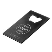 ロゴ |ビジネス企業の会社のミニマリスト クレジットカード栓抜き (正面アングル)