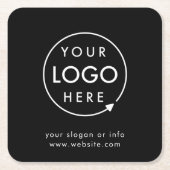 ロゴ |ビジネス企業の会社のミニマリスト スクエアペーパーコースター (正面)