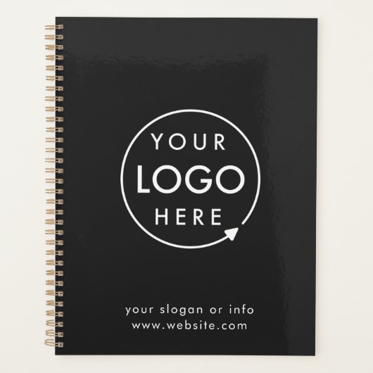 ロゴ |ビジネス企業の会社のミニマリスト プランナー手帳 (正面)