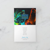 ロゴ、ビジネス名、フローカラフルす絵を描る サンキューカード (内部)