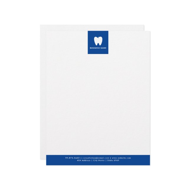 ロゴ |ビジネス歯科医ミニマルモダンリスト レターヘッド (正面/裏面インサイチュ)