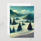 ロゴ・ビジネス・クリスマス・ランドスケープ・ポストカード ポストカード (正面/裏面)