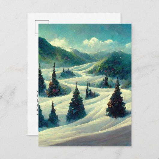 ロゴ・ビジネス・クリスマス・ランドスケープ・ポストカード ポストカード (正面/裏面)